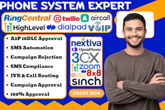 setup voip ringcentral a2p 10dlc compliance ivr aircall dialpad sms registration
