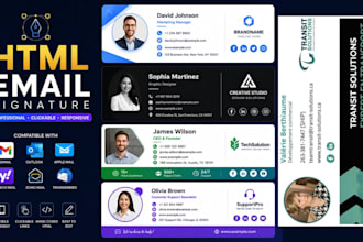 create ai signature into clickable html email signature, outlook signature, logo