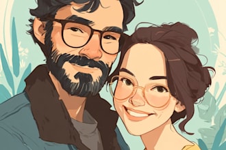 make couple portrait illustration