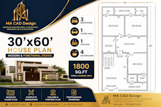 make 2d floor plan with details and dimensions