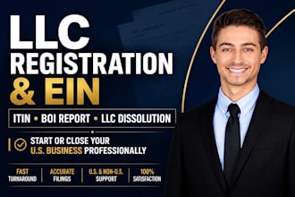 register llc, dissolve us llc, apply for ein, itin and file boi report