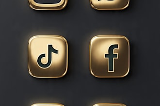 design 10 luxury golden social media icons for instagram