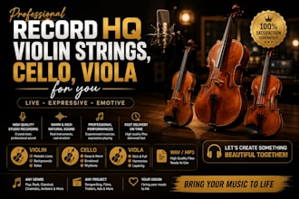 record HQ violin strings, cello, viola for you