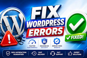 fix wordpress errors, critical bugs, and site issues