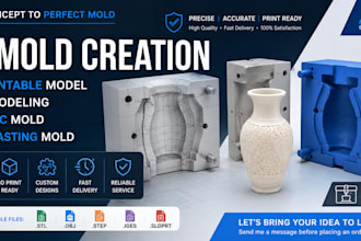 3d mold 3d printable design cad model plastic mold  slip casting mold