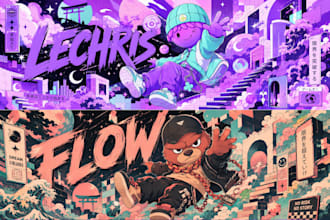 create for you a cool banner and profile pic for your social