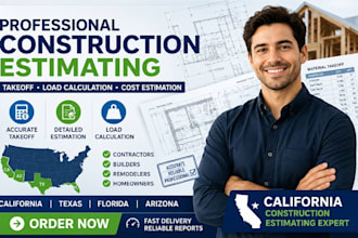 do california construction material takeoff load calculation and cost estimation