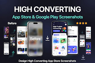 design high converting app store screenshots for app store and google play