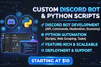 create a custom discord bot or python automation script