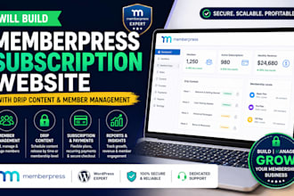build a memberpress subscription website with drip content and member management
