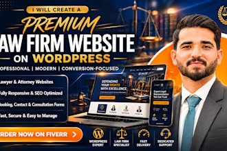 create a premium law firm website, lawyer website on wordpress