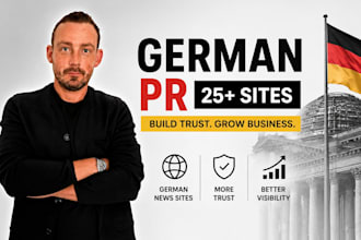 do german PR and high da SEO backlinks on german news websites
