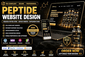 build peptide website research peptide store and biotech supplement website