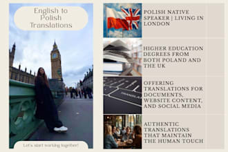 translate english to polish for social media and websites