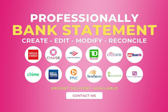 reconcile bank statement PDF to editable format