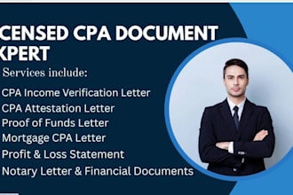 do CPA letter, letter of attestation, income verification