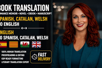 thoroughly translate edit  format your romance memoir book into spanish english