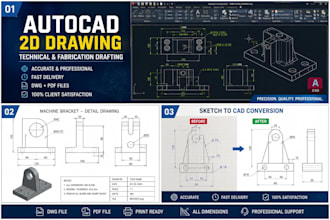 create professional autocad 2d drawings