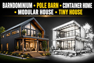 draw barndominium container home pole barn modular tiny house floor pole plans