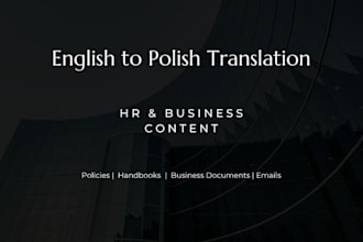 translate HR and business documents from english to polish