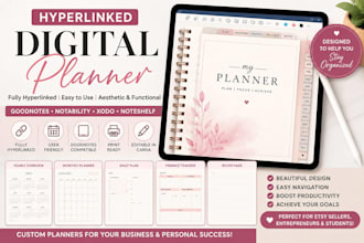 design hyperlinked planner etsy store setup etsy digital planner etsy listing
