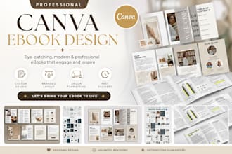 design stunning canva ebook and lead magnet, workbook, pdf design in canva
