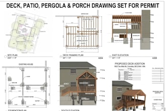 draw professional deck addition drawing set for city permit