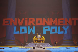 create a stylized 3d game environment low poly