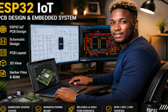 create esp32 iot pcb design, embedded system and schematic, altium