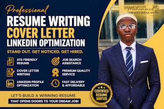 write a professional ats resume CV cover letter linkedin opt