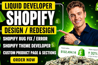 do shopify custom coding, shopify bug fixing, liquid coder, shopify developer