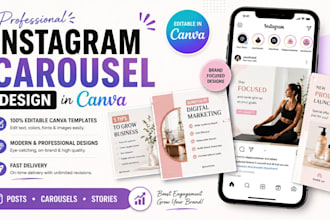 design editable canva instagram posts carousel and story templates
