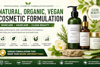 natural, organic, vegan cosmetic haircare skincare product formulation