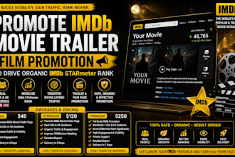 promote imdb movie trailer, film promotion to drive organic imdb starmeter rank