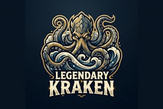 design a powerful and legendary kraken logo for your brand