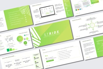 design a fintech investor pitch deck or powerpoint presentation