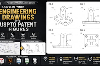 convert your manufacturing or engineering drawing into uspto patent figures