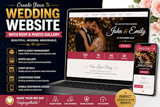create wedding website with rsvp and photo gallery invitation website