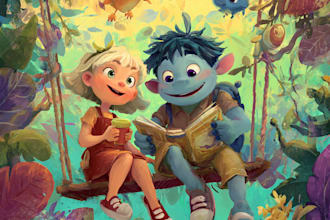 children story book illustration children story book