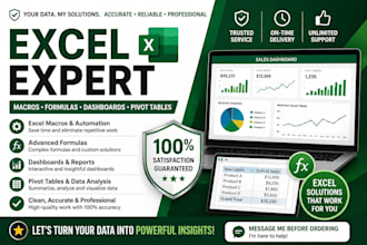create excel macros, advanced formulas and pivot tables