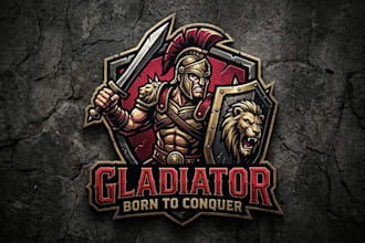 design a bold and powerful gladiator logo for your brand