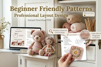 professional crochet pattern PDF for etsy and digital shops