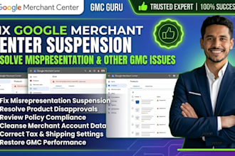 fix google merchant center suspension mispresentation and gmc issues