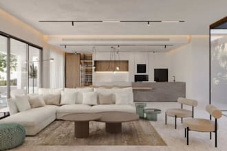 do living room design, modern living room interior kitchen design, 3d rendering
