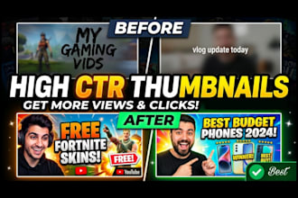 design high CTR youtube thumbnails for your videos