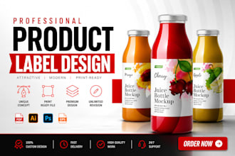 do product label design, supplement label with 3d mockup