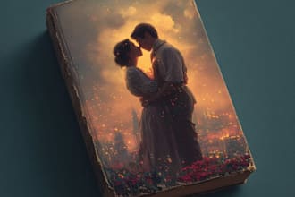 design illustrated romance book cover or ebook cover