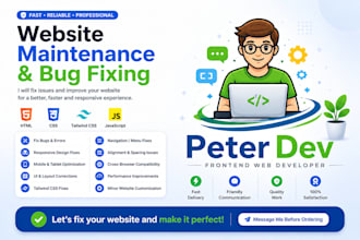 fix HTML CSS tailwind bugs and responsive issues