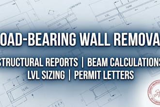structural engineer letter and beam calculations for wall removal permits