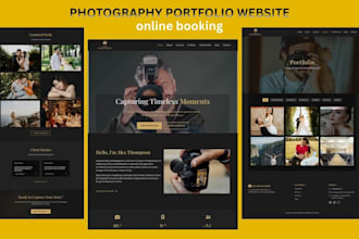 design a professional photography portfolio website with online booking